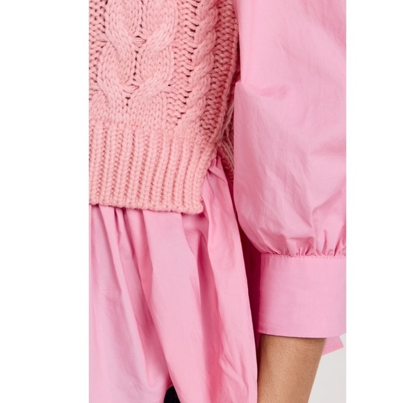 🆕 English Factory Mixed Media Cable Knit Sweater - Picture 6 of 7